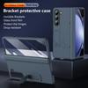 Luxuriöse Ultra Dünne Hautgefühl Halterung Hülle Faltbares Scharnier mit Gehärteter Folie Hartschalen Zubehör für Samsung Galaxy Z Fold 6 5 4 3 Ständer mit Halter