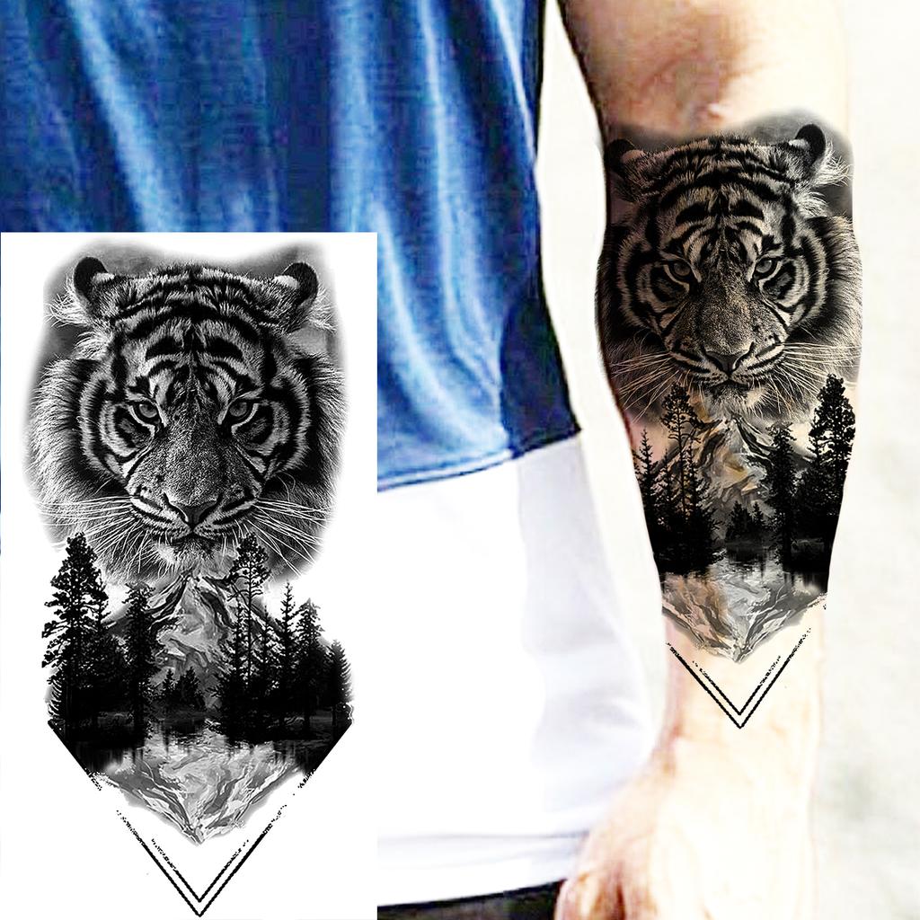 Scorpion Rose Flower Temporary Tattoos For Women Adults Realistic Vampire Wolf Scary Snake Crown Fake Tattoo Sticker Arm Tatoos