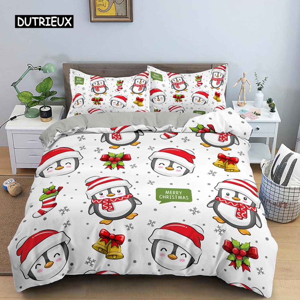 Weihnachtsmann Muster Bettwäsche Set Weihnachts Rentier Bettbezug Set für Kinder Jungen Mädchen Steppdeckenbezug Queen Polyester Bettdeckenbezug