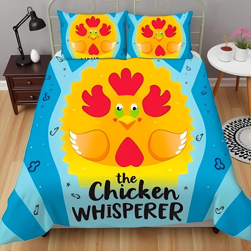 Comforter Cartoon Chicken For Kids Boys Girlslovely Rooster Bedding Setrustic Country Flower Leaves Comforter Warm