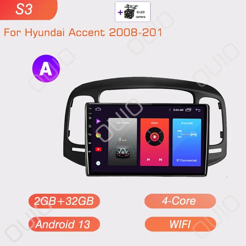 Android 13 Carplay radio For Hyundai Accent 2008 2009 2010 2011 Car stereo Multimedia Player android Auto GPS navigation 2DIN