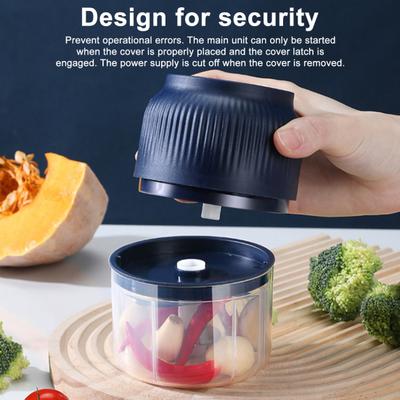 Elektrischer Knoblauchhacker 150/300ML Lebensmittelhacker USB Mini Obst Gemüsehacker Tragbare Kleine Küchenmaschine
