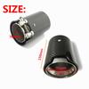 1×Universal Car Carbon Fiber Glossy Exhaust End Tail Tips 70mm Inlet 90mm Outlet