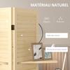 Indoor Room Divider 4 Panels 160L x 170H cm 3 Shelves Foldable Room Separator Louvred Doors Natural