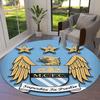 Manchester City F Round Area Rug,Carpet Rug for Living Room Bedroom Sofa Playroom Decor,Non-slip Floor Mat