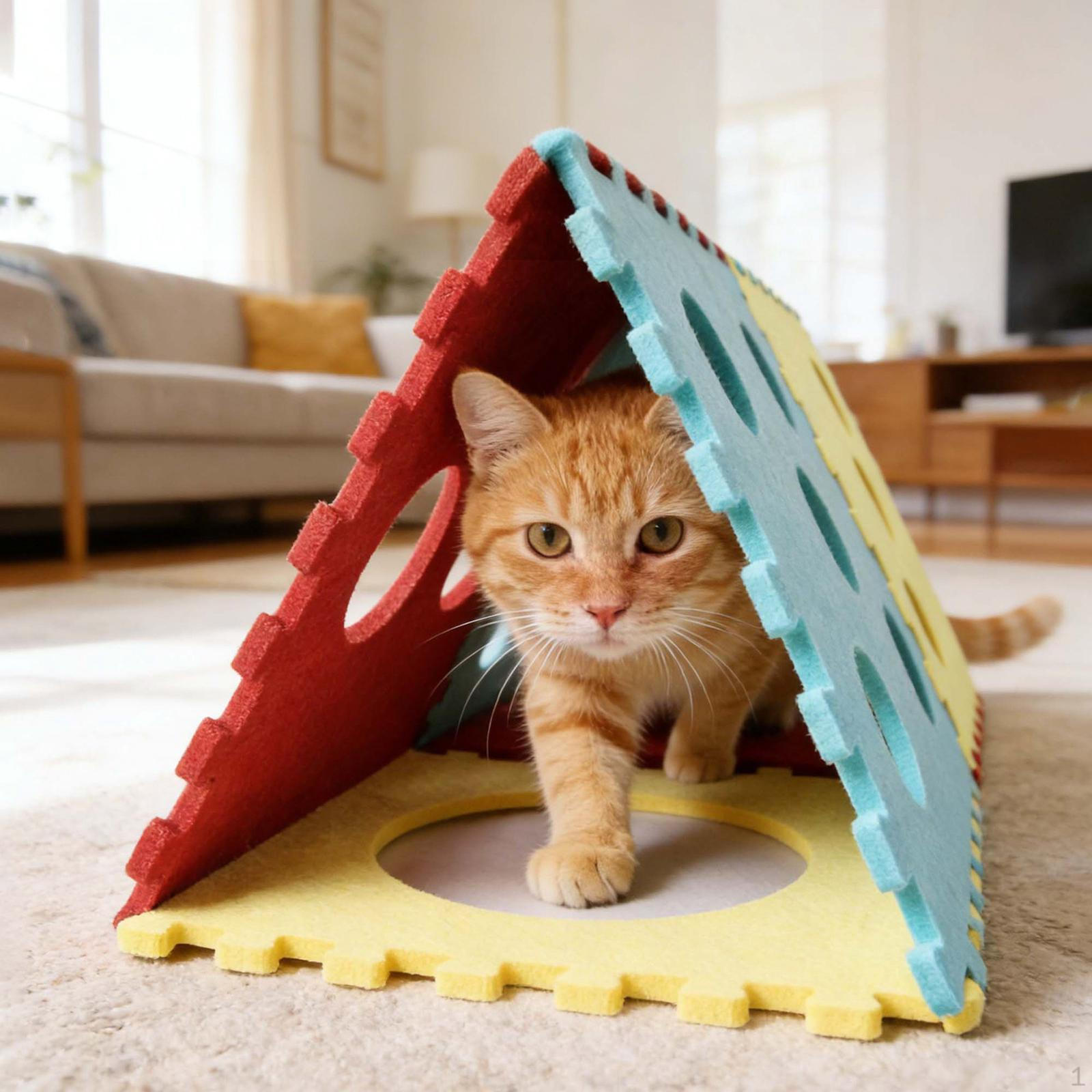 

Cat Tunnel Portable Scratch Resistant Practical Premium Durability DIY Transformable Cats Hideaway