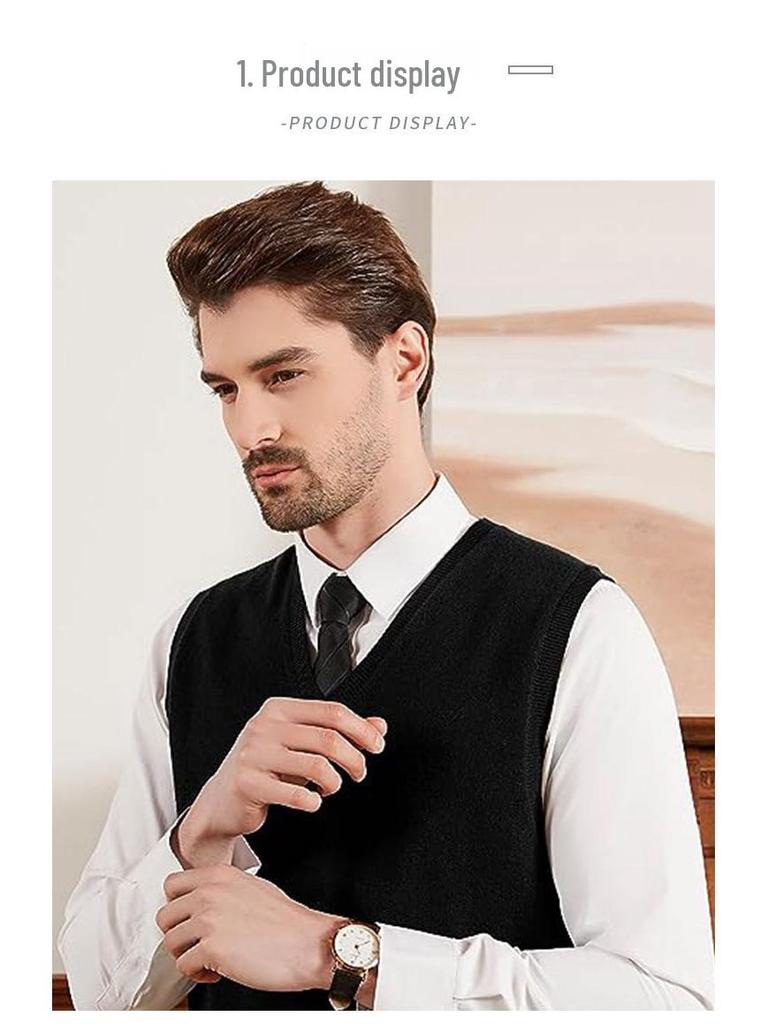 Men's Versatile Wool Blend Knit Vest - All-Season Bestseller
