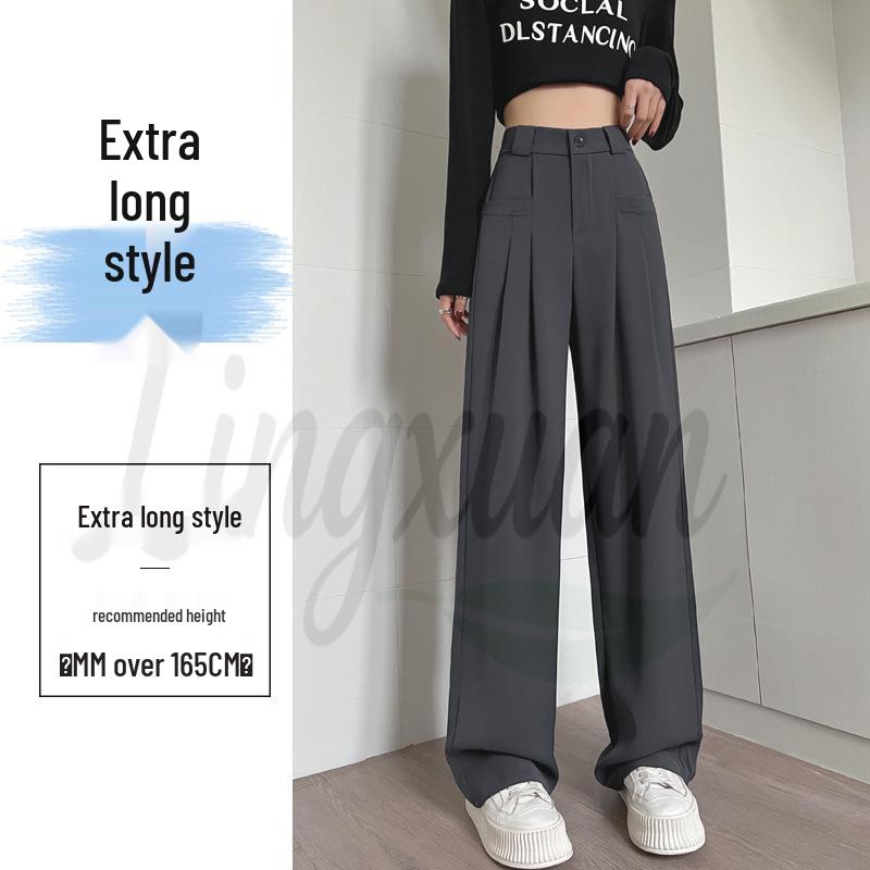 

Women s High-Waist Black Wide-Leg Pants for Pear-Shaped Bodies - Spring/Summer Casual Slim Plus Size XL