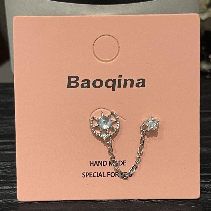 Pink Card Baoqina Flat Threaded Cartilage Stud: Trendy Cross-border Hot-Selling Piercing Jewelry