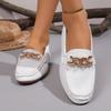 Fashion Ladies Shoes 2025 Brand Slip-on Women's Flats Fashion Metal Decoration Casual Plus Size Light Soft Bottom Flat Low Heels Zapatos