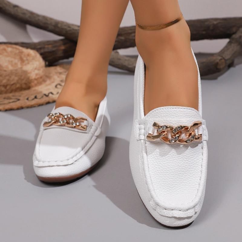 Fashion Ladies Shoes 2025 Brand Slip-on Women's Flats Fashion Metal Decoration Casual Plus Size Light Soft Bottom Flat Low Heels Zapatos