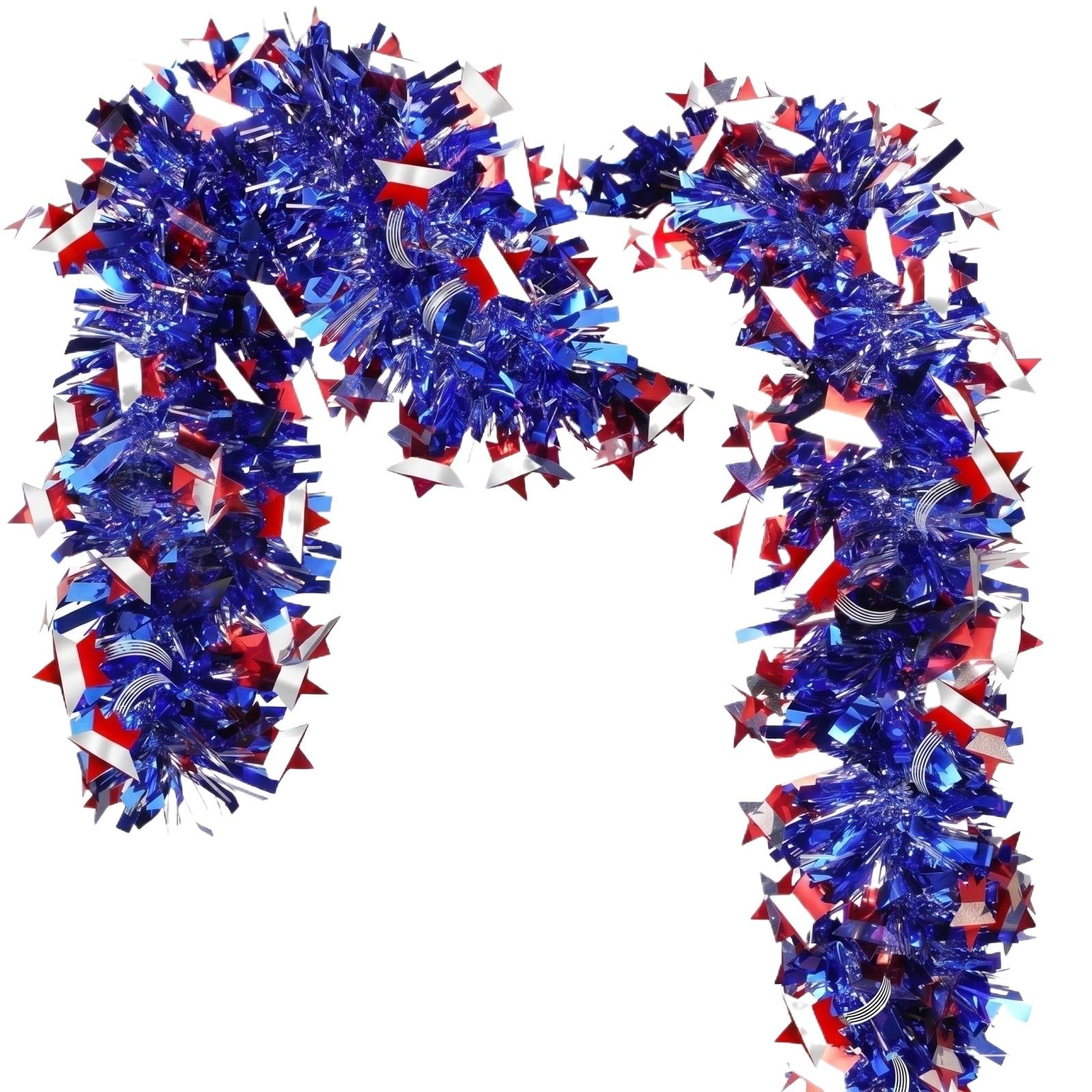 

American Independence Day Confetti, Red, And Blue Five-pointed Star Ribbons For Venue Decoration. One Size
