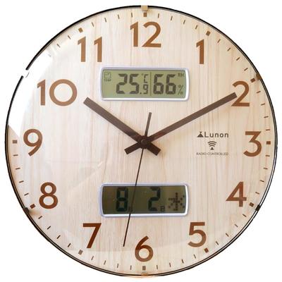 Lunon FX7134 Wall 35cm Temperature and Humidity Calendar Display Radio-Controlled Clock, Diameter, Display,