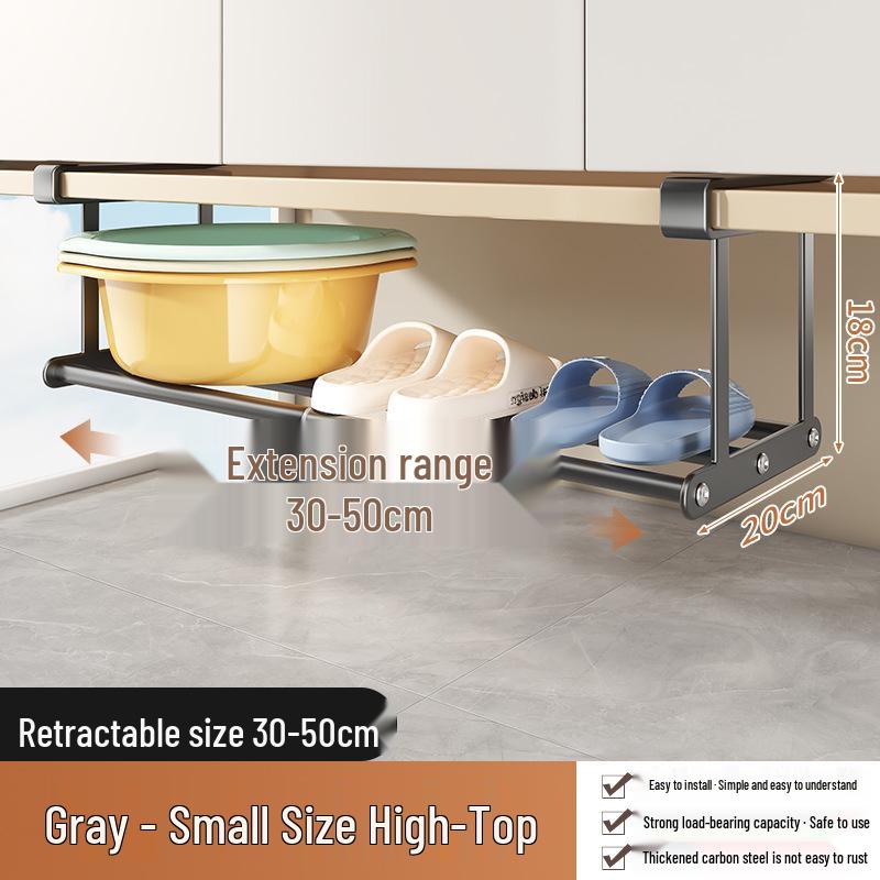 Multi-Functional Retractable Bathroom Shelf & Slipper Rack
