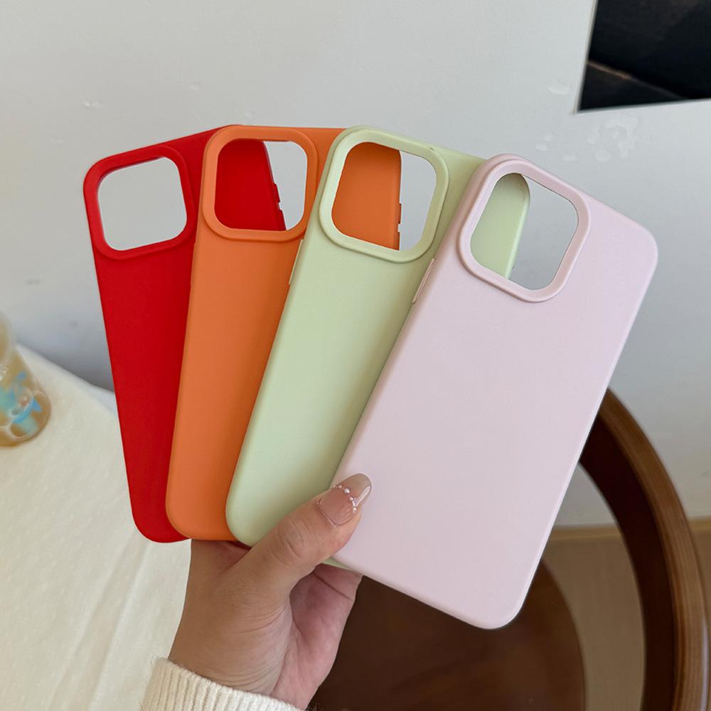 Applicable To Apple 17 Simple Solid Color Skin Feeling Mobile Phone Case Iphone15pro Silicone Anti-drop 13 All-inclusive Protective Case