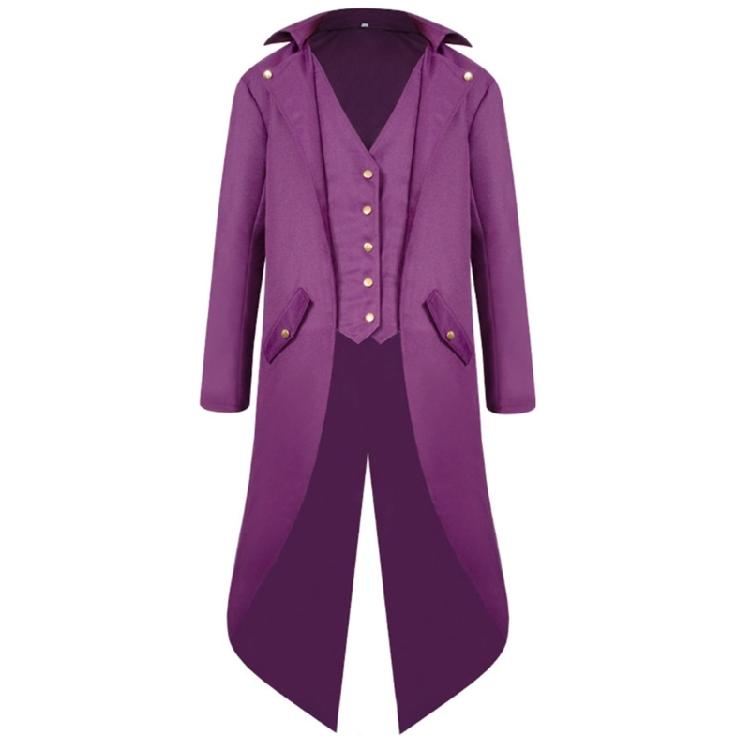 Mens Formal Tailcoat Costume Coat Medieval Long Dress Jacket for Halloween Cosplay Party Photo Wear and Theater Use Looks