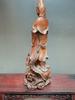 Chinese Antique Boxwood Carved Dragon Kwan Yin Statue Home Decor Sculpture Art