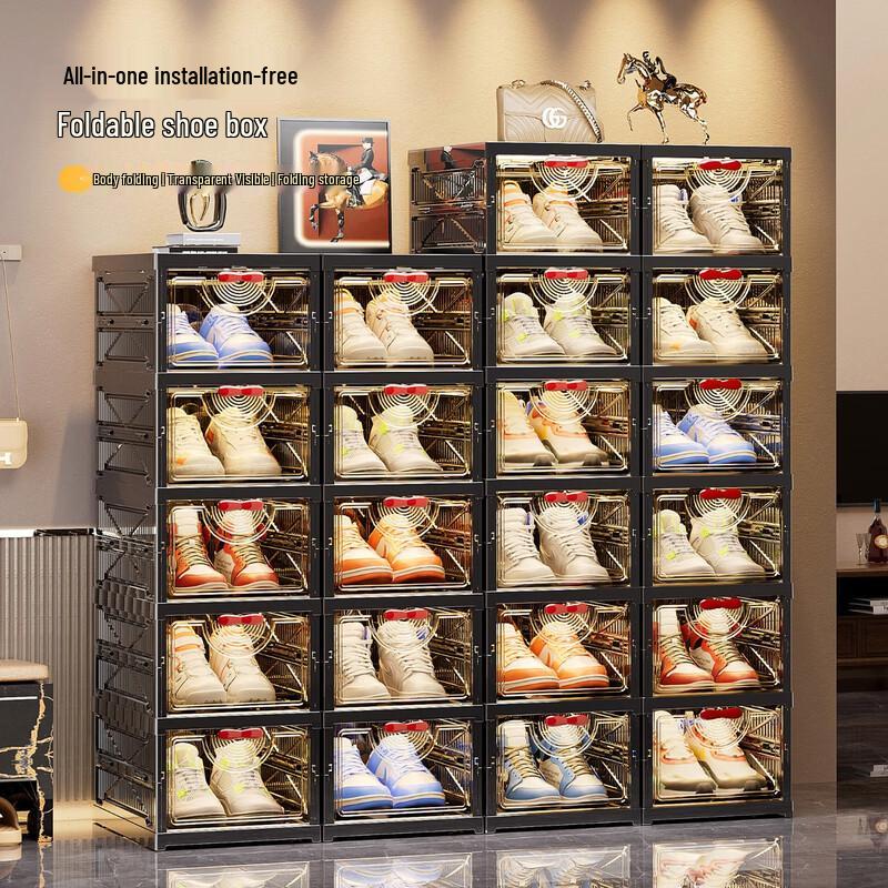 WEZHO Folding Shoe Cabinet Storage Box