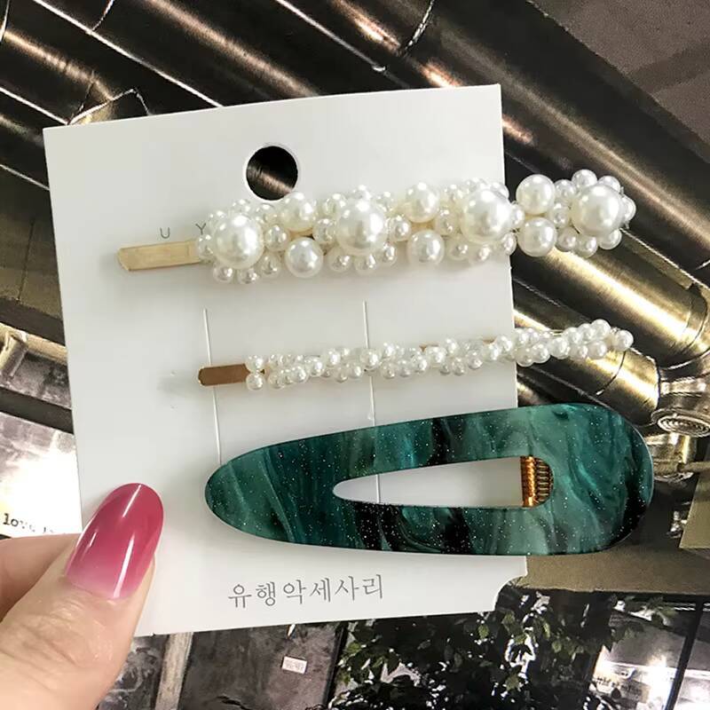 1Set Women Girls Elegant Pearls Hair Clips Sweet Headwear Hair Ornament Hairpins Barrettes Hairgrip Hair Accessories