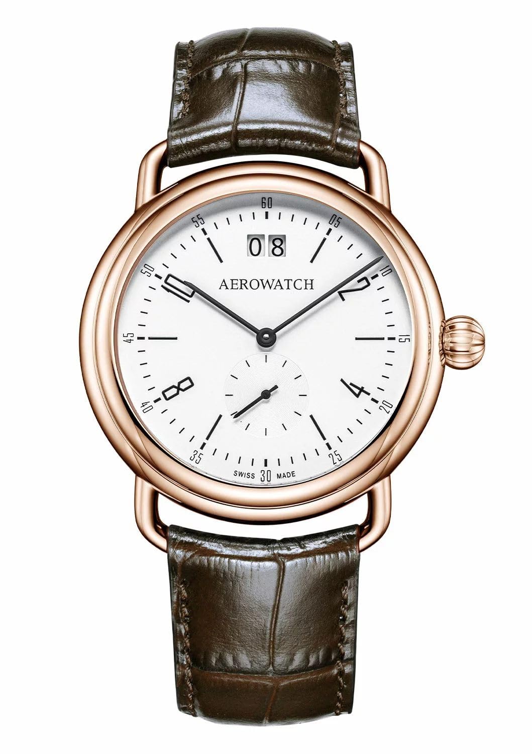 

Small Second Swiss Made A41900 RO04 Brown [Aero Watch] Men s коричневий