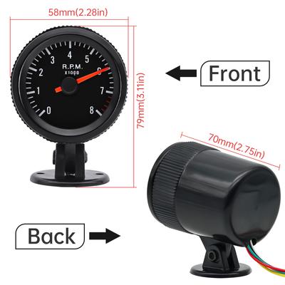 52mm Car Tachometer 0-8000 PRM Gauge With Blue LED Backlight For 1~8 Cylinder Gasoline Car Tacho RPM Meter Car Accessories