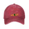 Van Gogh Style Sunflower Field Neon Line Art Print Washed Baseball Cap Outdoor For Womens Unisex FeUnisex