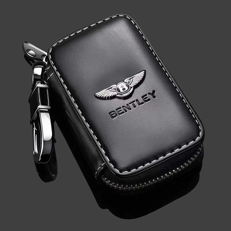 

Car Smart Remote Leather Key Holder Multi-Function Bag For New Bentley Flying Spur Continental GT Bentayga Mulsanne Accessory чёрный