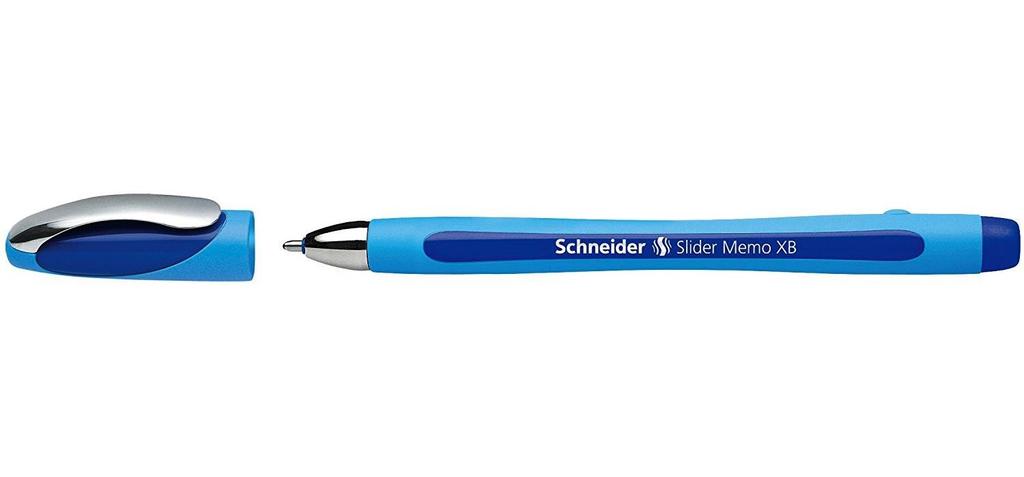 Schneider Slider Memo XB Ballpoint Pen, Extra Bold, Set of 3, Blue Ink, SM150203