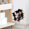 Gray Melancholy 3D Porthole Mouse Hole Wall Sticker for Living Room or Bedroom
