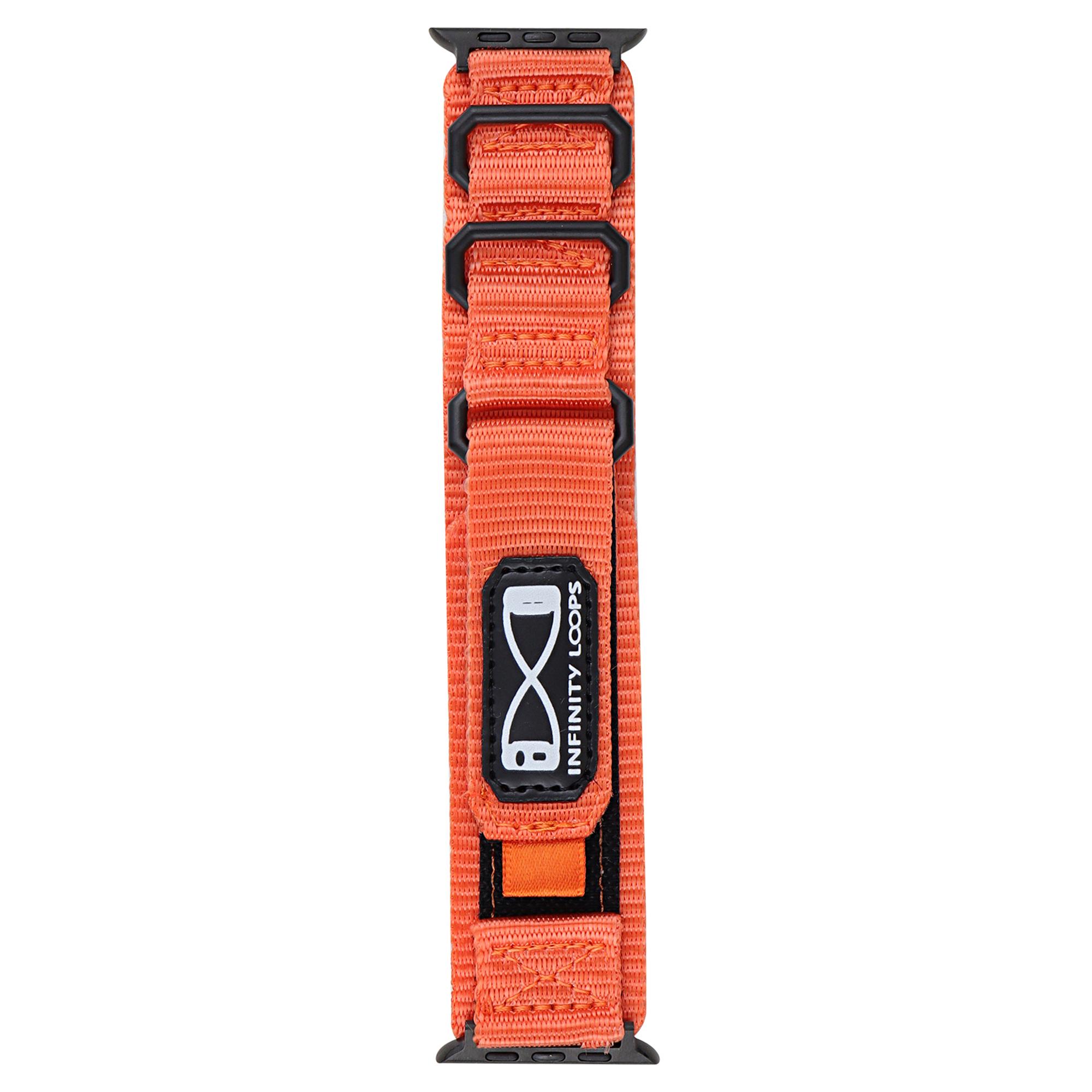 

For Apple Watch Series 10 46mm/Ultra 2 Ultra 49mm/9 8 7 45mm/SE (2023) SE (2022) SE 6 5 4 44mm/3 2 1 42mm Nylon Watch Band Orange