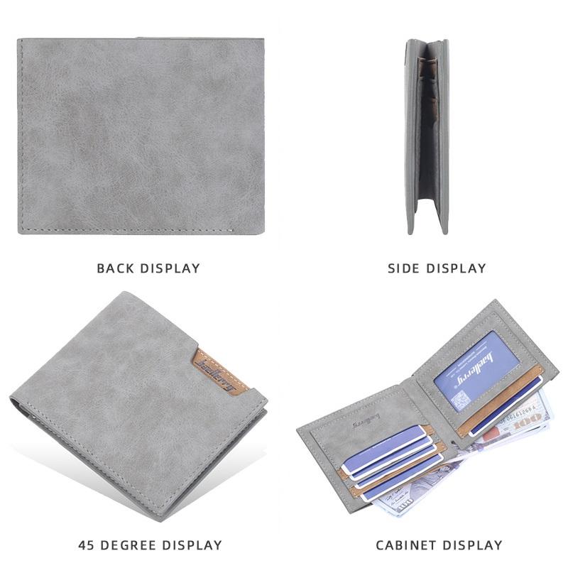 Baellerry Brand Design Men Short Wallets Fashion Classic Purse Vintage Business Bifold Wallet Card Holder Gifts