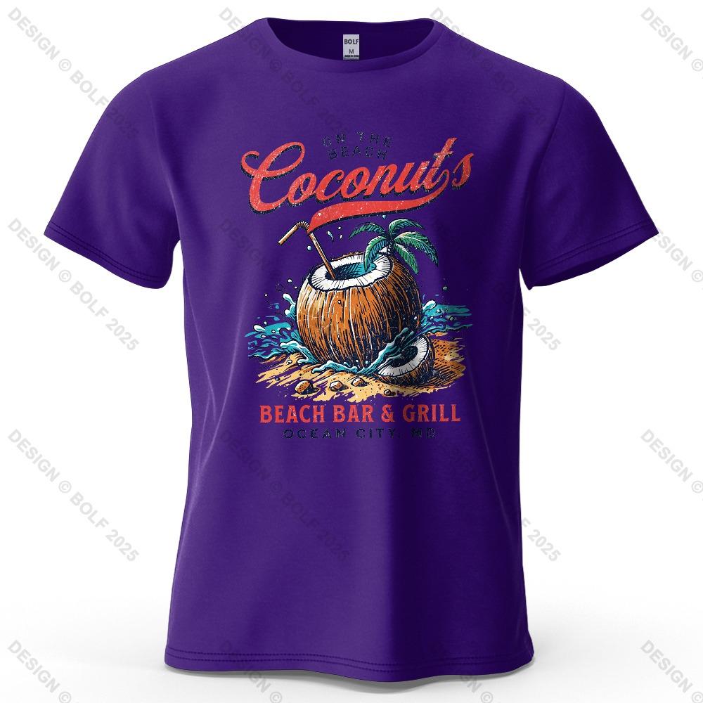 Men's Beach Outings Graphic Short Sleeve T-Shirt Vintage Printed Tops Tee for Women Summer Casual Sportswear