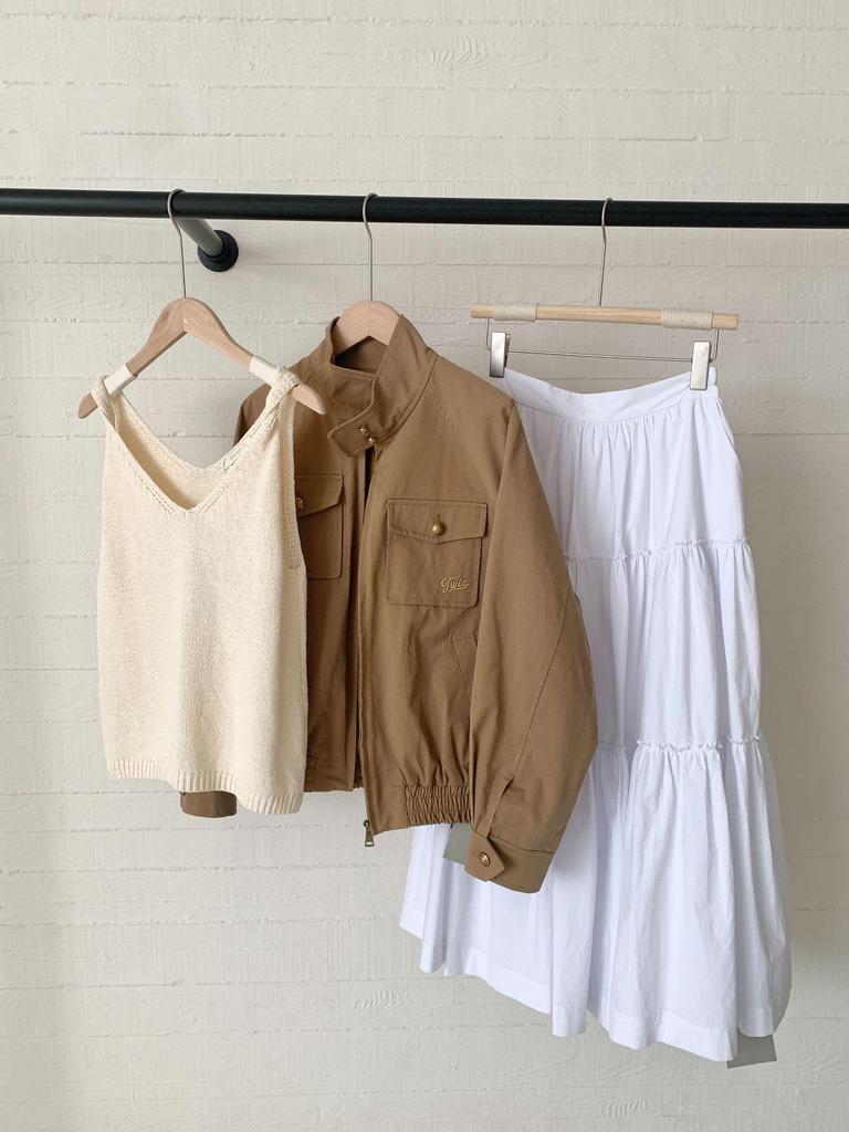 Zhao Lusi-Inspired 2025 Autumn Casual Jacket & Knitted Skirt Set