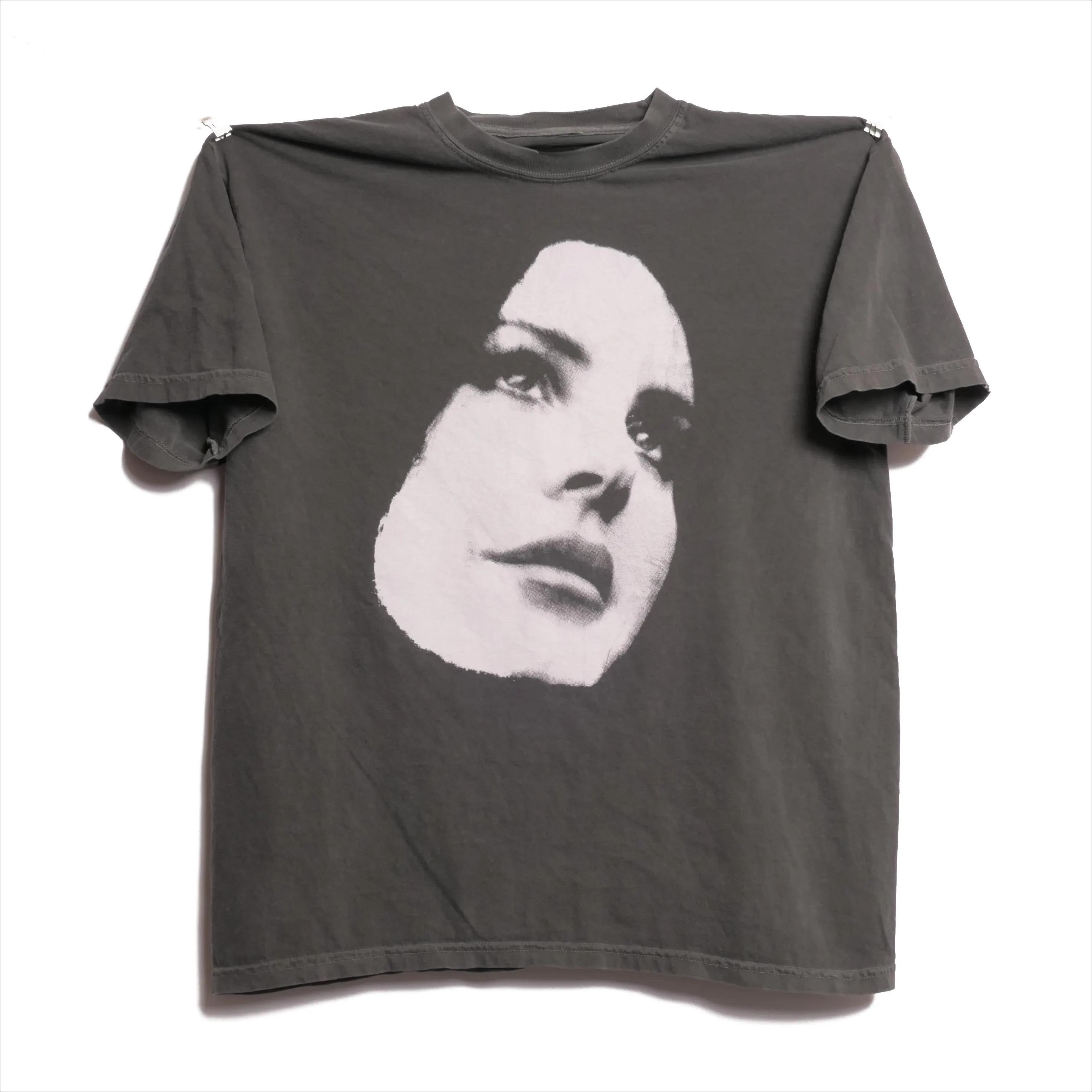 

2026 Summer Womens Vintage Lana Del Rey TShirt Unisex Cotton and Breathable Short Sleeve Oversized Loose Casual S