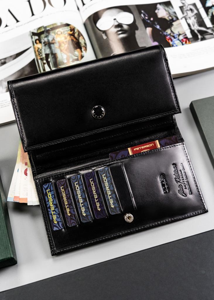 Women's leather wallet PTN D18-NGV-7605 Black
