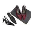 Fashion Elegant Modern Office Shoes Women Wedding Banquet Dress Sandals Slingback Pointed Toe Female High Heeled Sandals Talons Femme
