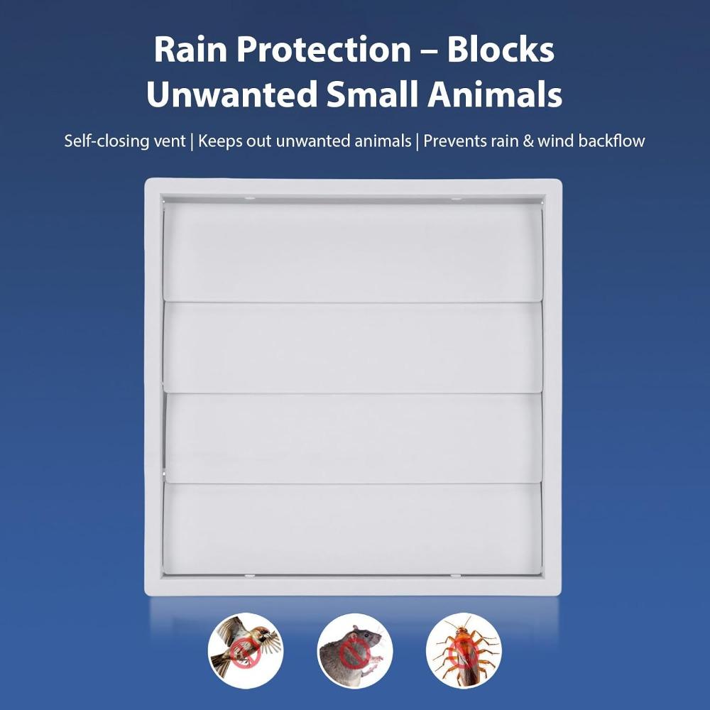 ABS Material Louvered Vent Cover Dustproof Mesh Exhaust Vent Cover Outside Exhaust