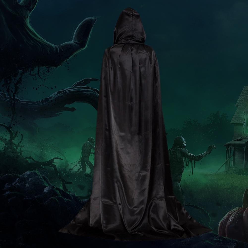 Halloween Loose Hooded Cape Long Hooded Cloak Devil Demon Dress Props Cosplay Costume Dress Men Women Halloween Long Ponchos