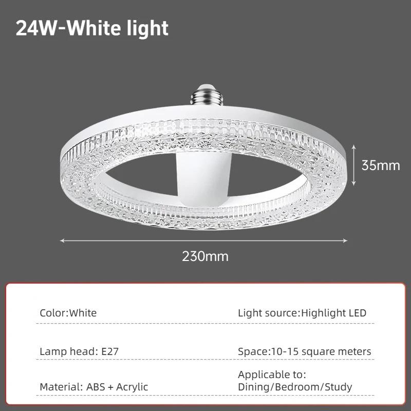 

Современный светодиодный потолочный светильник E27 Круглая хрустальная лампа Люстра 24 Вт 18 Вт Потолочные светильники Энергосберегающий панельный светильник Освещение для спальни, прихожей, туалета