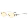 New sunglasses, simple casual frameless sunglasses, high-end glasses, men's and women's street photography, and trendy sunglasses