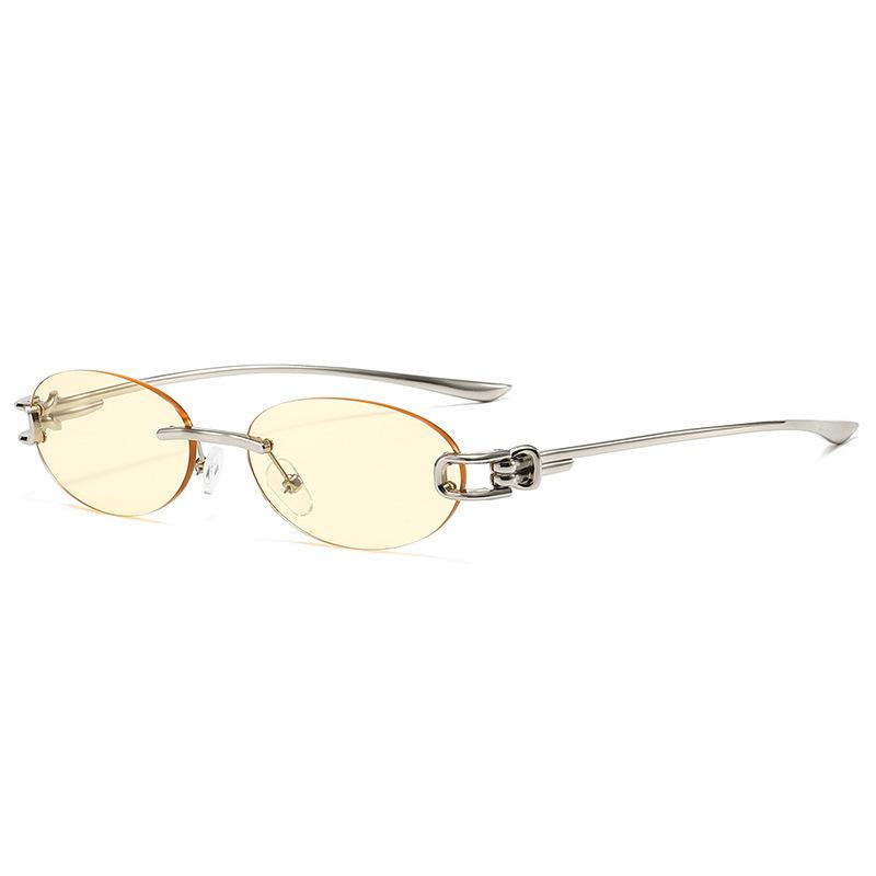 New sunglasses, simple casual frameless sunglasses, high-end glasses, men's and women's street photography, and trendy sunglasses