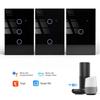 Flush Mounted Double Smart Home Light Switch Black White Tempered Glass Wifi 2.4GHz Wall Switch Neutral Wire or Capacitor