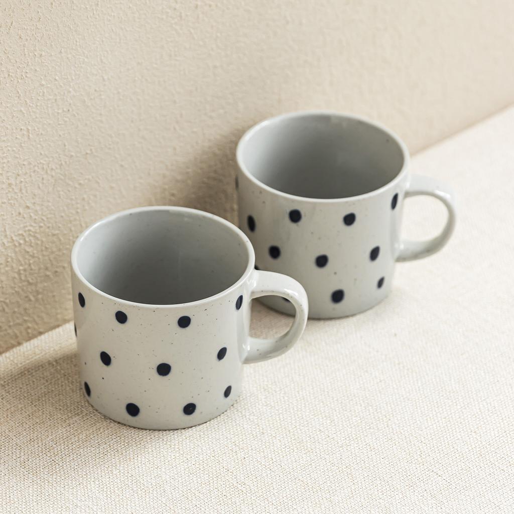 Cup Simple Polka Dot Mug Ceramic Cup Household Water Cup With Handle Large Capacity Cup Coffee Cup