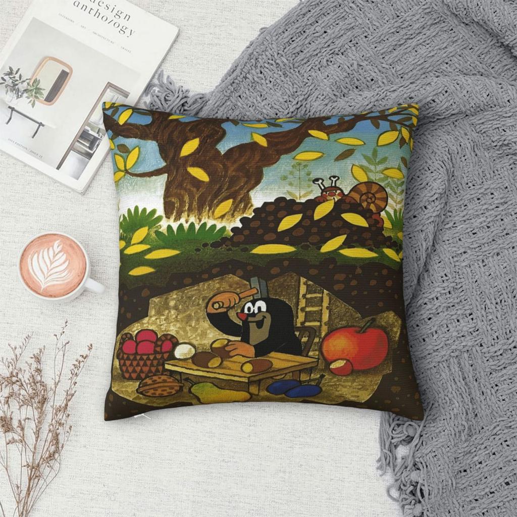 The Little Mole  Animal Printing Pillowcase Cushion Cover Pillow Covers Soft and Sweet Home Decoration Zippered Multi Size