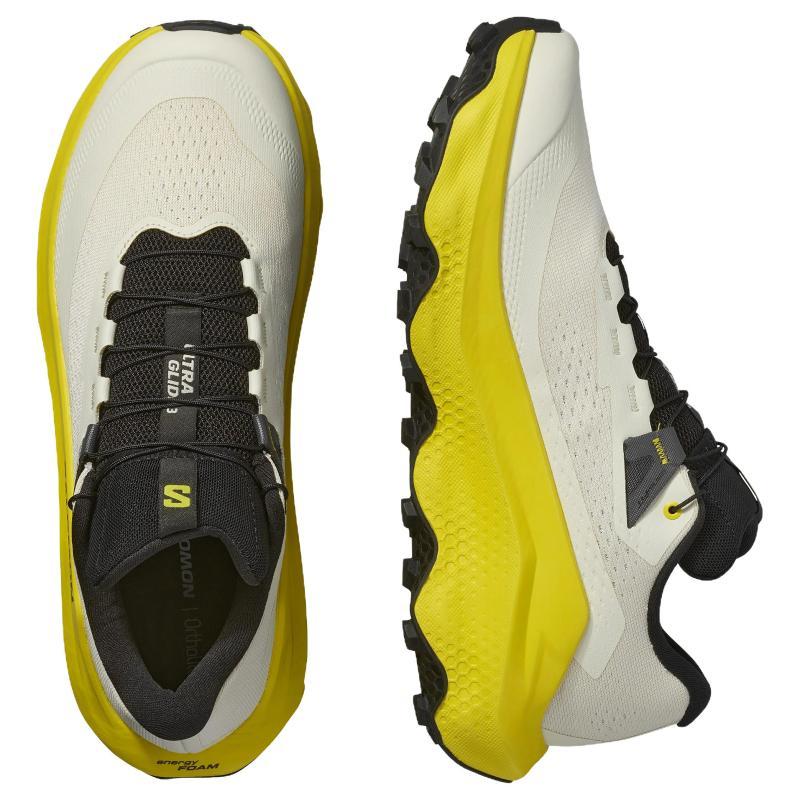 SALOMON Ultra Glide 3 Cushioning Breathable Coverage Casual Long Distance Running Shoes Men's Beige Yellow Sneakers 478743