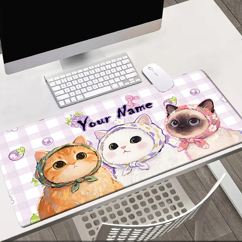 1PC Custom Name Cat Kitten Dreams Mouse pad, keyboard and mouse desk pad, for computer notebook Birthday Gift For Any Room Or Office