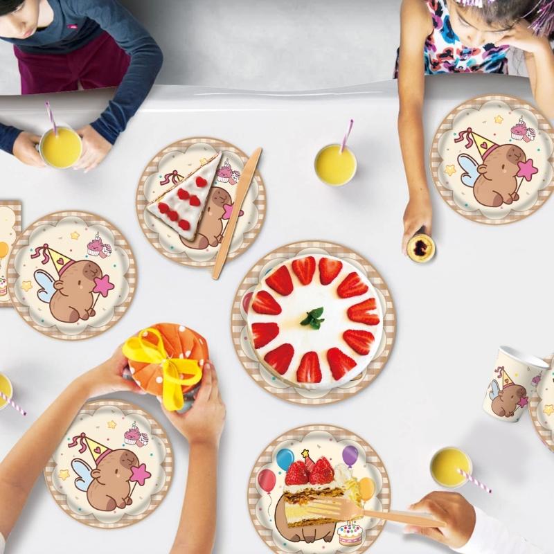 10Pcs Animal Cutlery Party Tableware Set Disposable Paper Plates Cups Fork OR Spoon for Kids Birthday Baby Showers