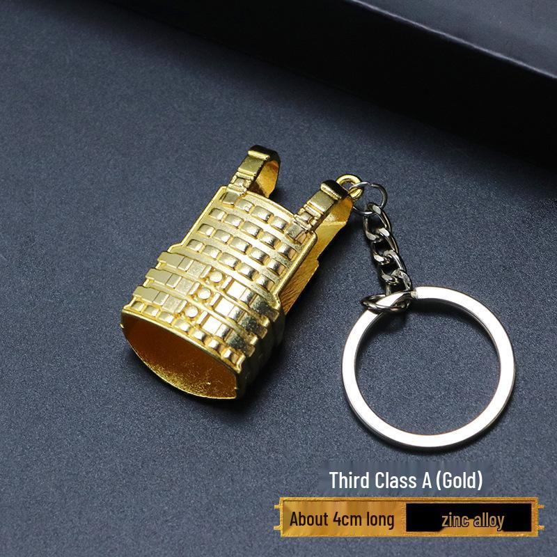 PUBG Peace Elite Chicken Dinner Anime Keychain Alloy Model Gun Toy Pendant