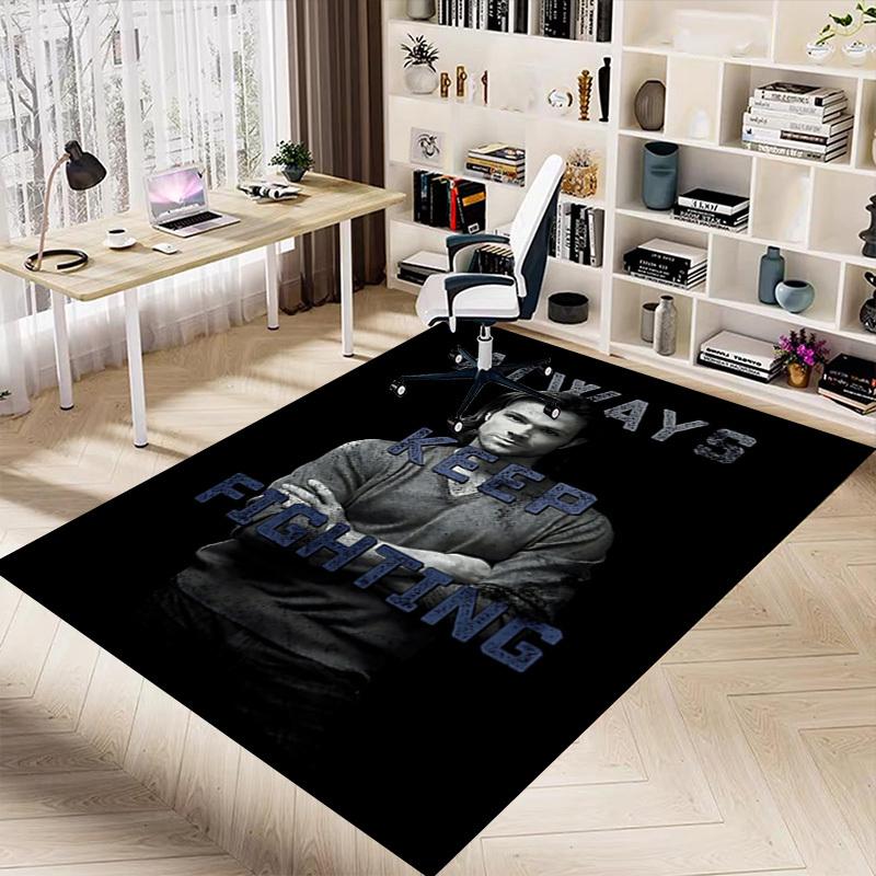 1pc ALWAYS KEEP FIGHTING Home Office, Durable Polyester Floor Mat with Easy, Office Decor, Urban Style, Nonslip Backing, Highquality Fabric
