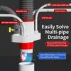 Plastic Kitchen Pipe Connector Odor-Proof Space-Saving Multi-port Drainpipe Joints 5 In 1 Multi-Functional